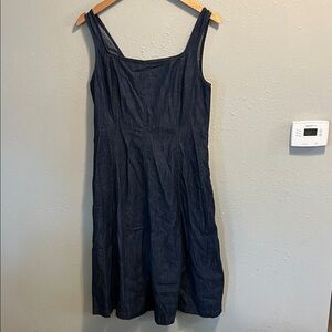 J. Crew Sleeveless Dark Blue Denim Midi Dress‎ New 12 Petite